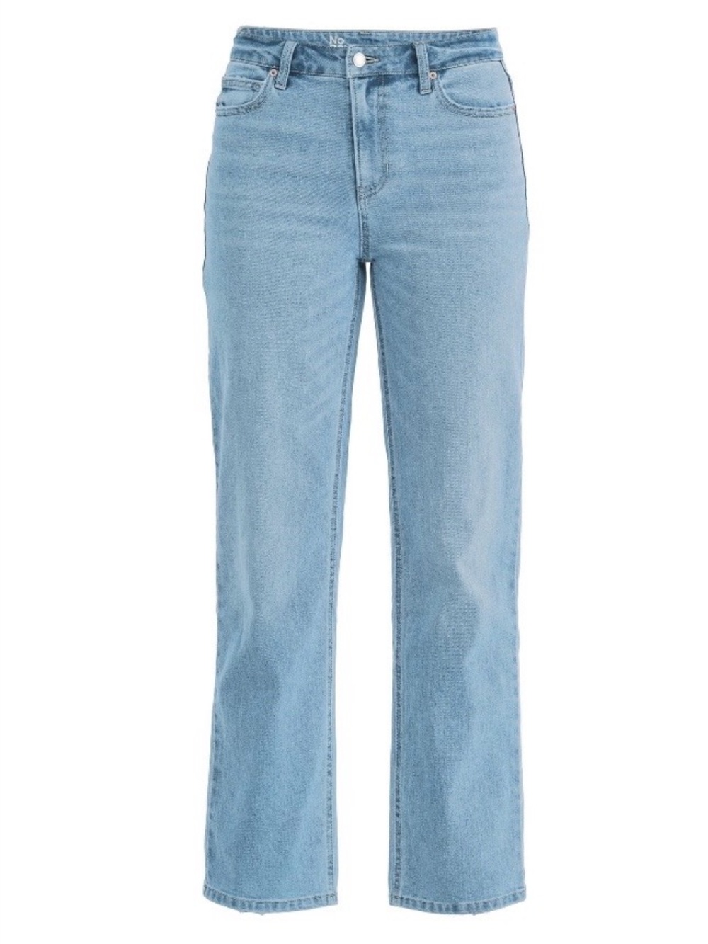 No Boundaries High-Rise Straight Leg Jeans Medium Wash Stretch Boyfriend Denim